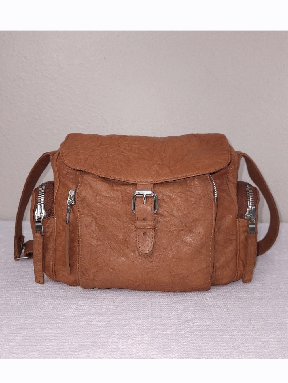 Christiansen Venera Satchel Brown Leather Crossbody Shoulder Bag Purse